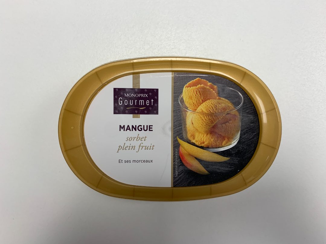 Sorbet mangue 500ml Monoprix Gourmet : photo du produit rappelé le 03/03/2022