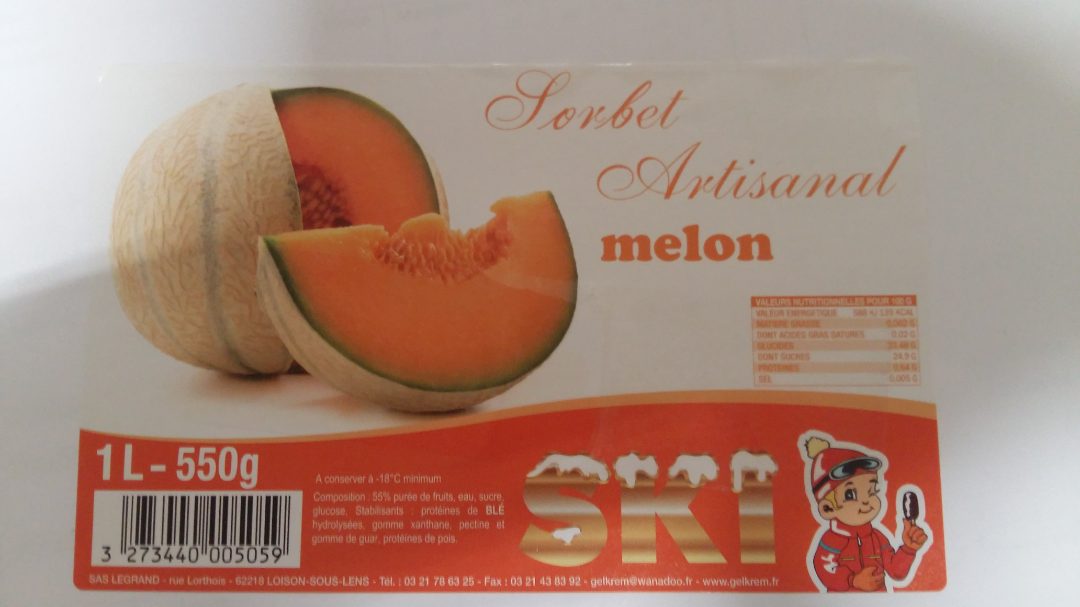 Sorbet melon Ski : photo du produit rappelé le 20/01/2022