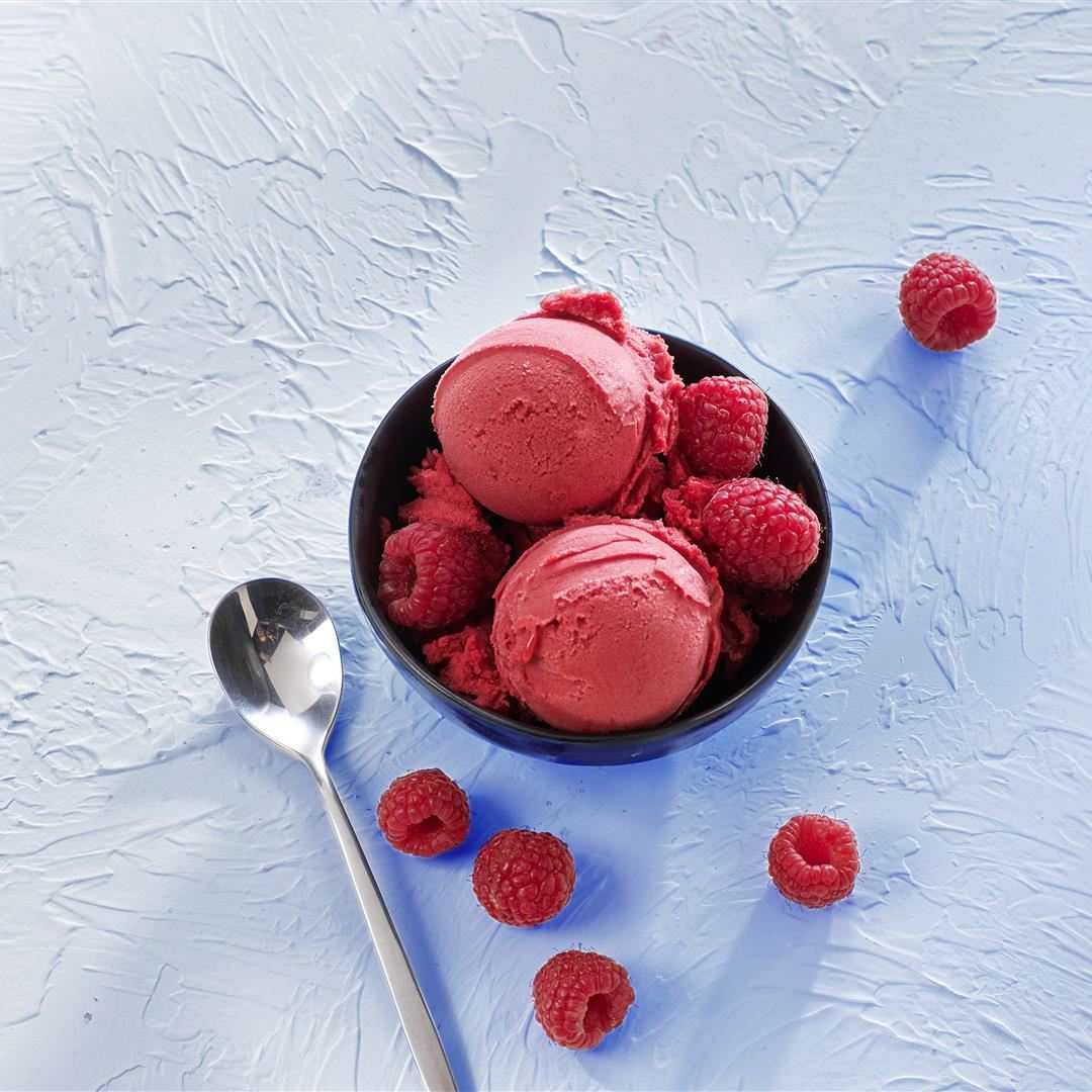 Sorbet plein fruit à la framboise Eismann : photo du produit rappelé le 03/03/2022