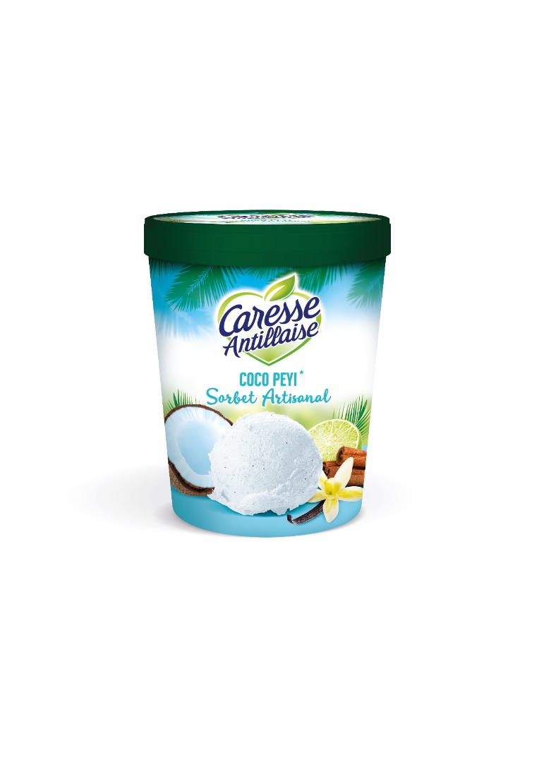 Sorbet plein fruit coco peyi 460 ml / 300g Caresse Antillaise : photo du produit rappelé le 10/06/2021