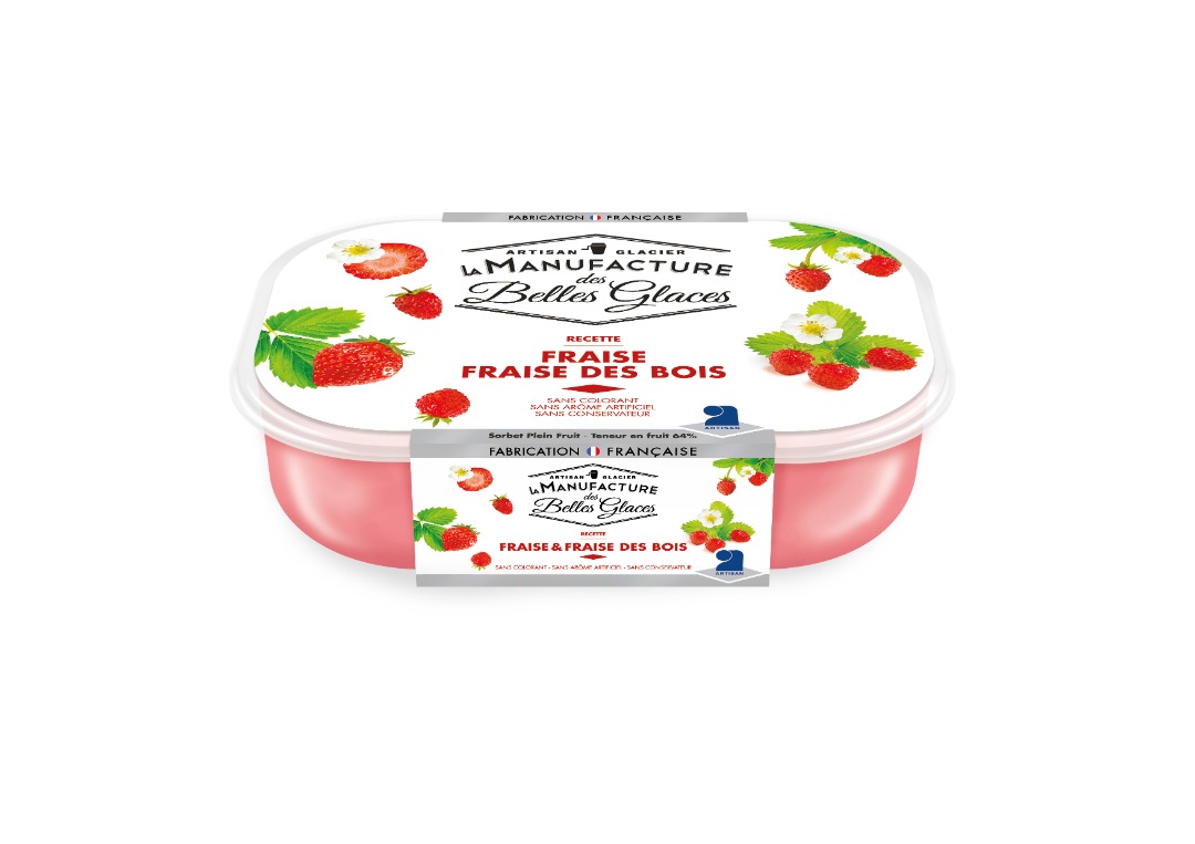 Sorbet plein fruit fraise & fraise La Manufacture des Belles Glaces : photo du produit rappelé le 10/06/2021