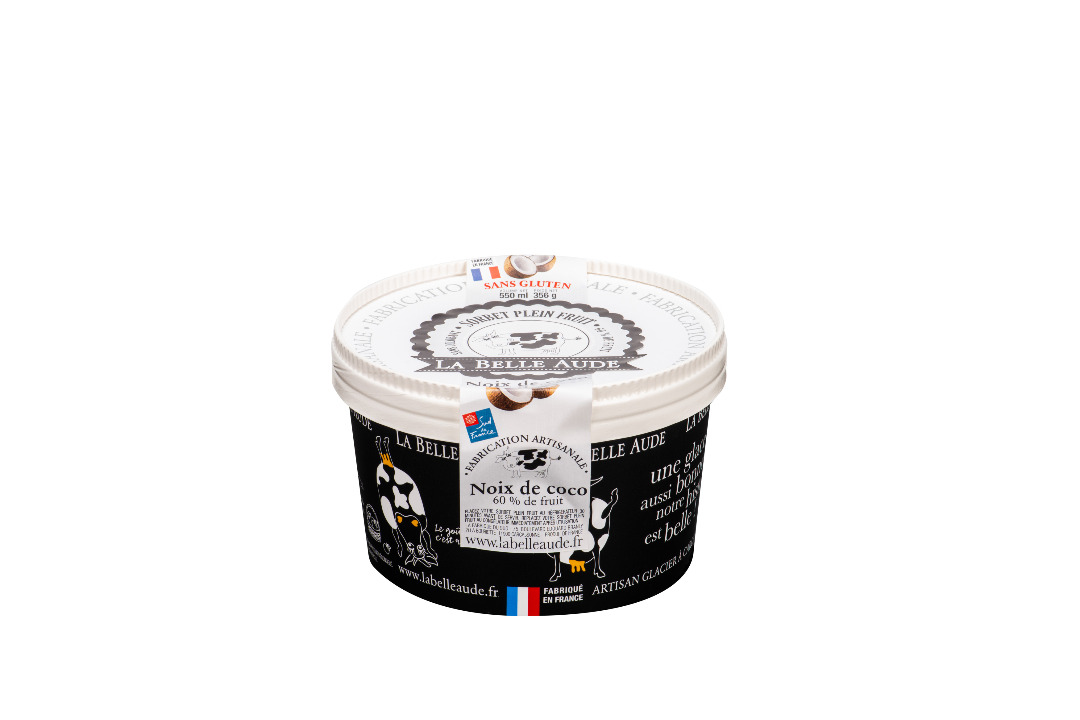 Sorbet plein fruit noix de coco 125ml et 550ml La Belle Aude : photo du produit rappelé le 13/08/2021