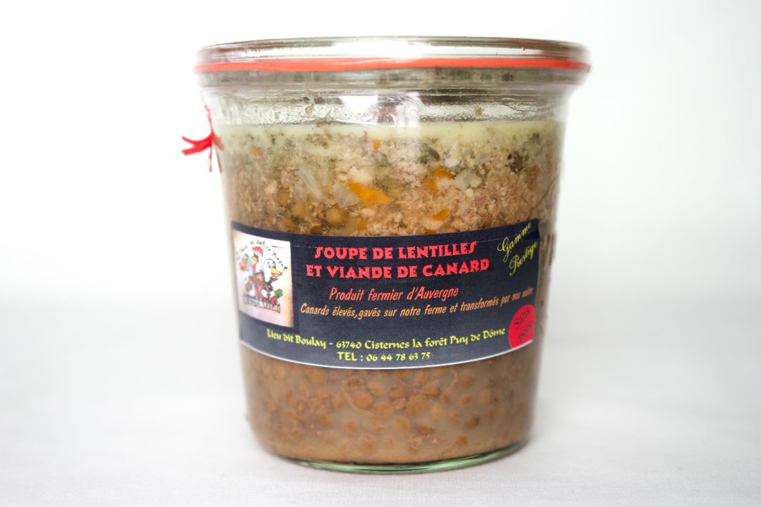 Soupe à base de viande de canard ( 2 sortes ) La Ferme au Délice Royal : photo du produit rappelé le 14/02/2024