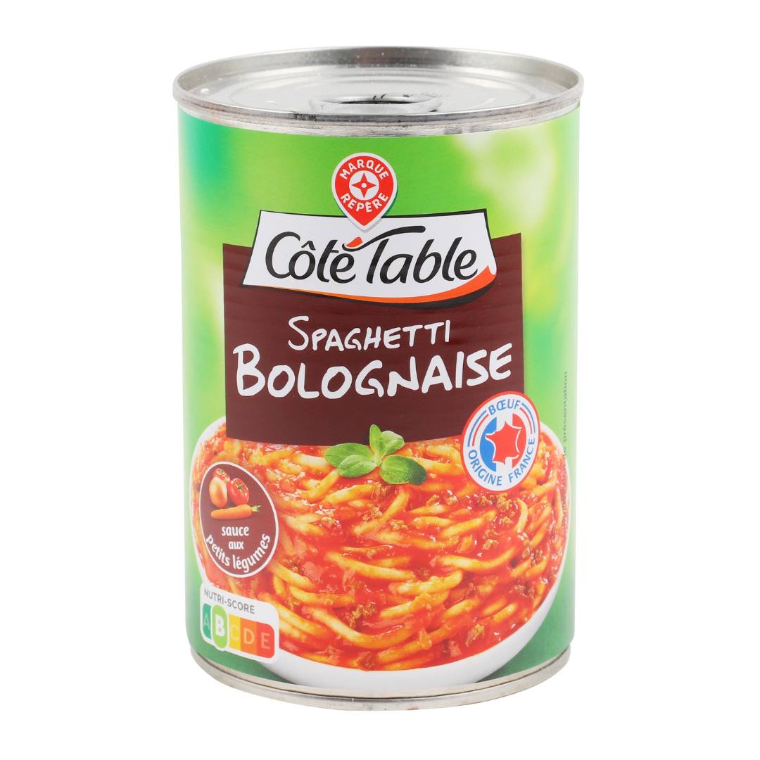 Spaghetti bolognaise boite 415g Cote Table : photo du produit rappelé le 13/10/2022