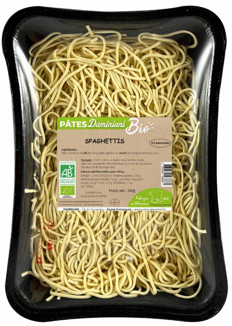 Spaghetti frais aux oeufs bio Daminiani : photo du produit rappelé le 22/05/2025