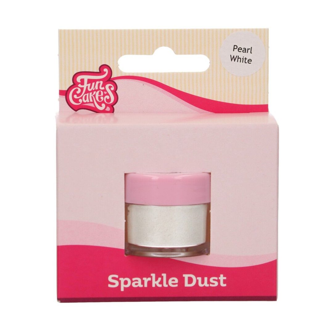 Sparkle dust pearl white - poudre decorative blanc nacre Funcakes : photo du produit rappelé le 03/11/2022