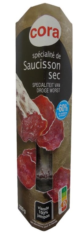 Spécialité de saucisson sec Cora 200g : photo du produit rappelé le 07/10/2024