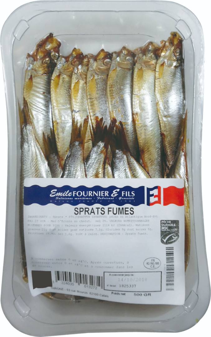 Sprats fumes 200 gr skin Fournier Fils : photo du produit rappelé le 24/02/2022