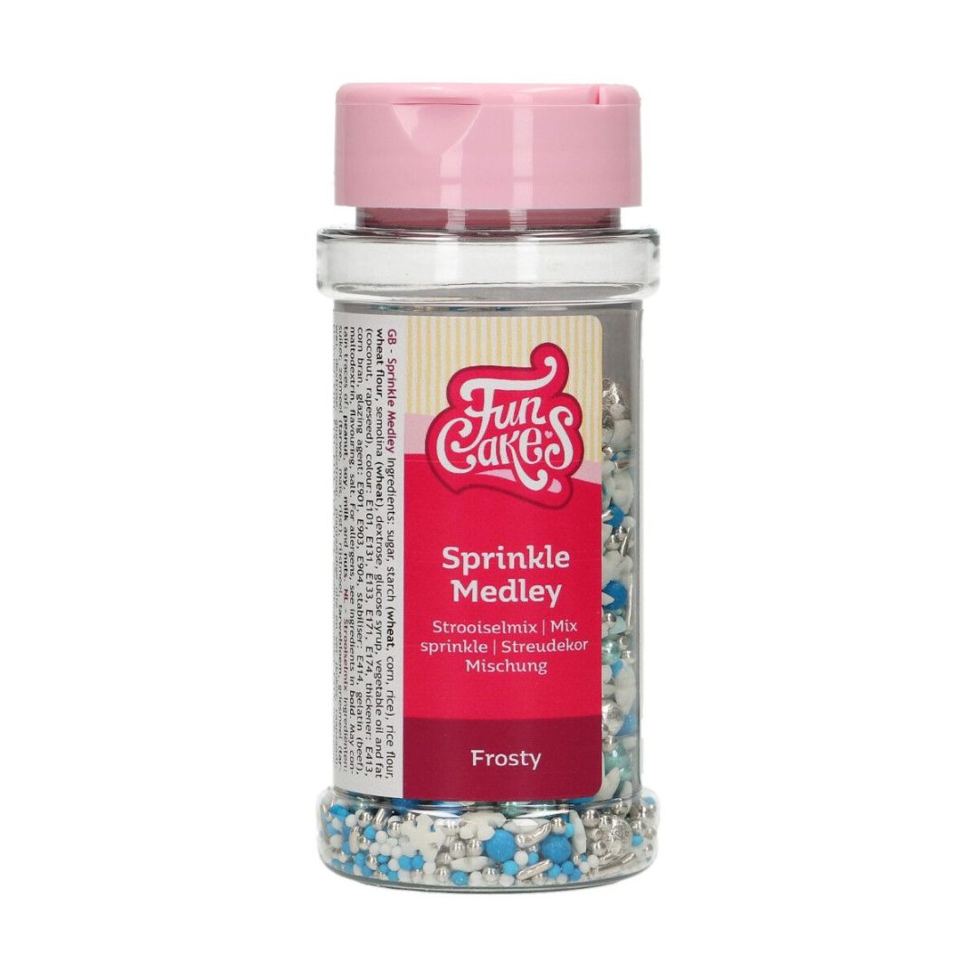 Sprinkle medley frosty - mix de billes en sucre frosty Funcakes : photo du produit rappelé le 03/11/2022
