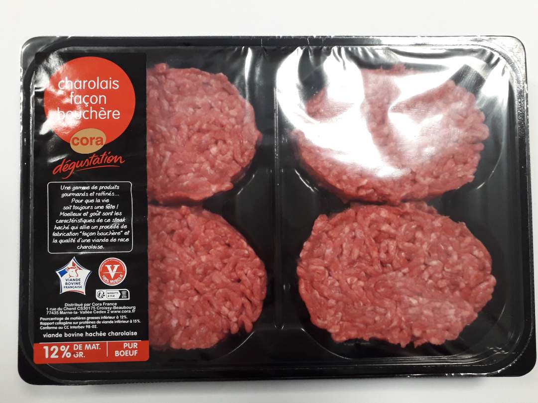 Steak hache 12% de matiere grasse Cora degustation : photo du produit rappelé le 10/07/2024