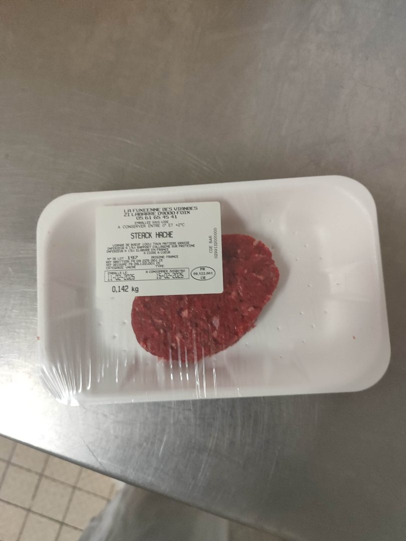 Steak hache : photo du produit rappelé le 12/02/2025