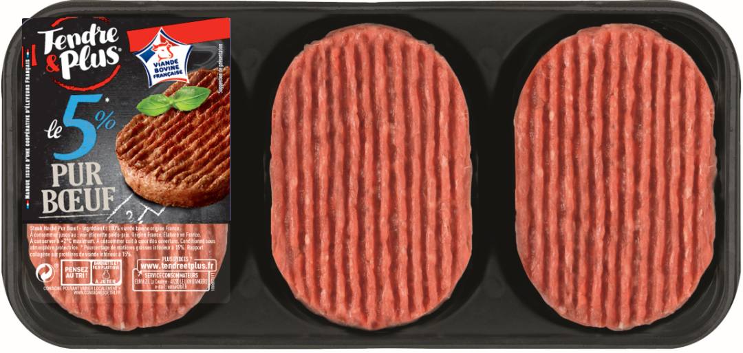 Steak haché 5%mg et 15%mg Tendre : photo du produit rappelé le 24/07/2023