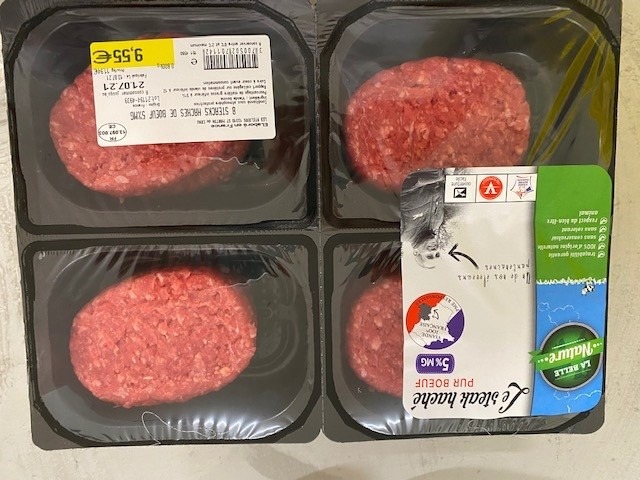 Steak haché 5% x8 100g La Belle Nature : photo du produit rappelé le 13/07/2021