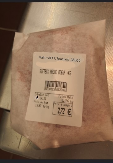 Steak haché à la demande : photo du produit rappelé le 21/04/2021