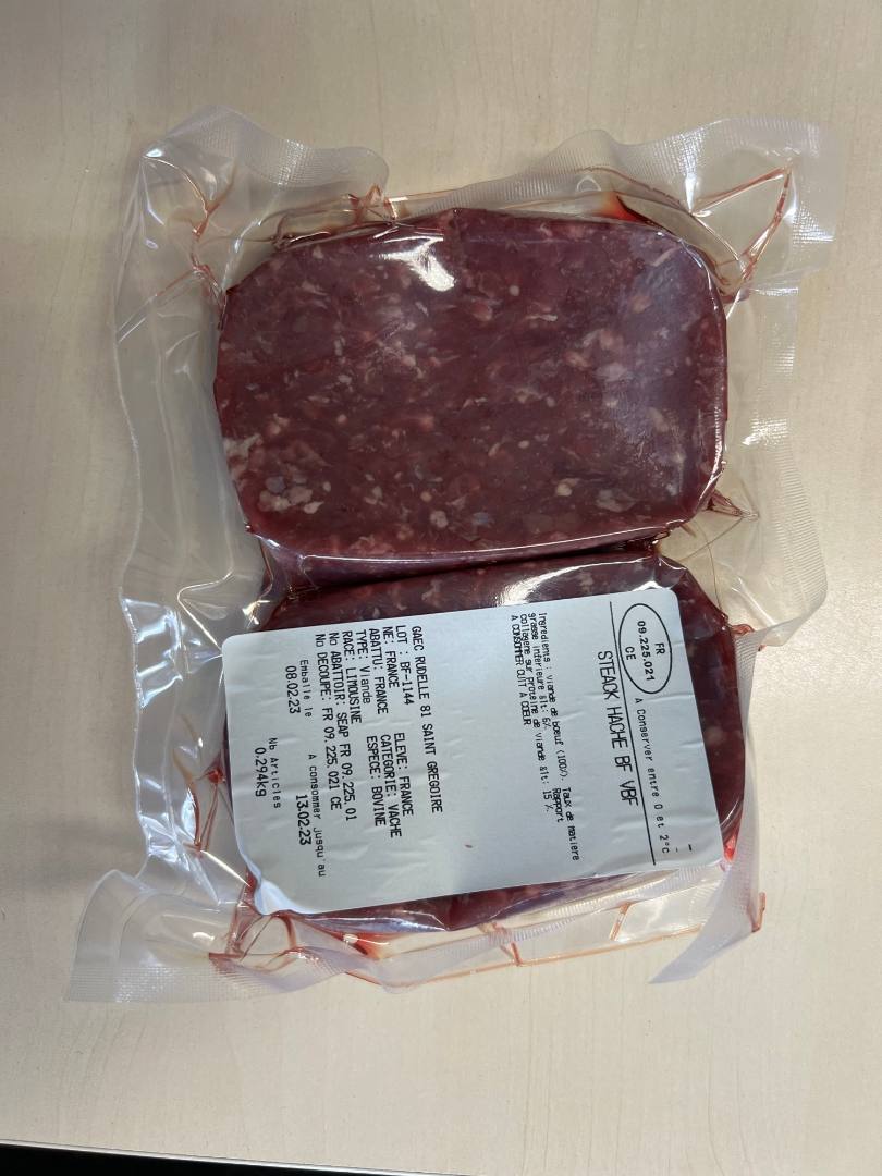 Steak hache bf vbf / hache bf Direct Viandes - Frais Ici - Marche Occitan : photo du produit rappelé le 10/02/2023