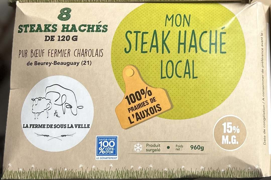 Steak haché de boeuf cru surgelé MS Decoupe et la Ferme de sous la Velle : photo du produit rappelé le 04/09/2026