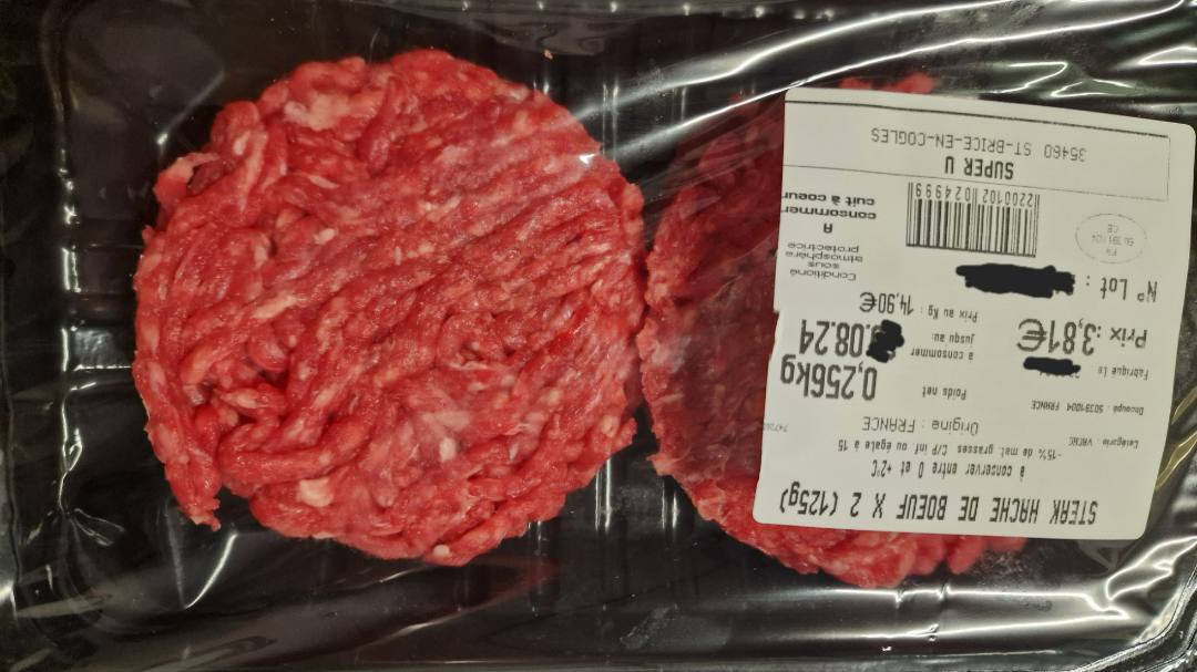 Steak haché et cheveux d'ange Super U Saint Brice : photo 2 sur 2 du produit rappelé le 22/08/2024