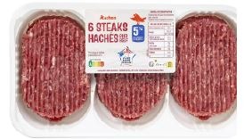 Steak hache strie 5% (6x 100g) Auchan : photo du produit rappelé le 27/06/2024