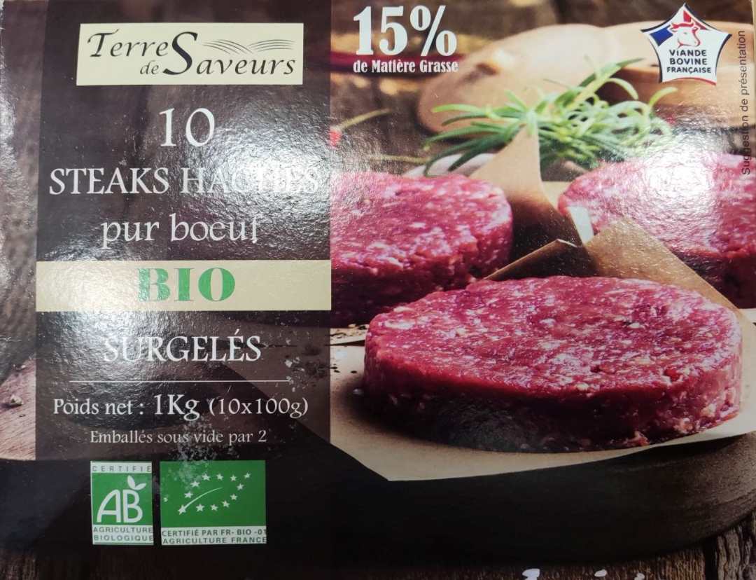 Steak haché Terre de Saveurs : photo 1 sur 2 du produit rappelé le 21/07/2023