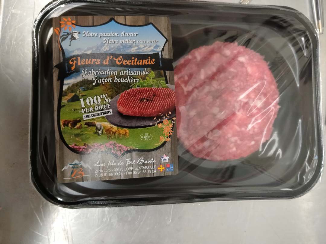 Steak hache - viande hachee Les Fils de Fort Basile - Fleur d Occitanie : photo du produit rappelé le 14/08/2024