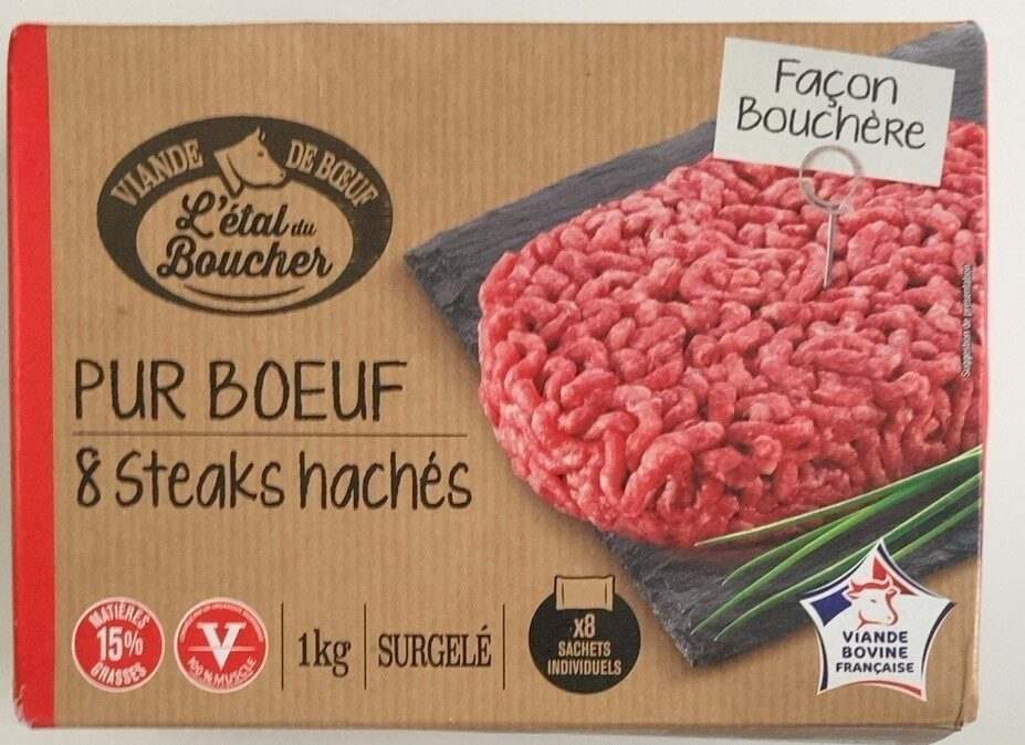 Steaks hachés fb 15% mg x8 L’Étal du Boucher : photo du produit rappelé le 15/03/2024