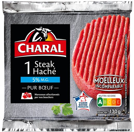 Steaks hachés frais 5% mg Charal : photo du produit rappelé le 22/08/2023