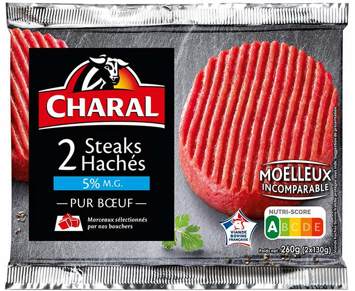 Steaks hachés frais 5% mg Charal : photo 2 sur 3 du produit rappelé le 22/08/2023