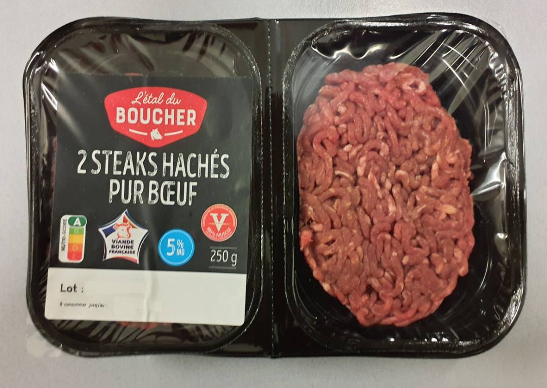 Steaks hachés x2 5% mg Etal du Boucher : photo du produit rappelé le 26/03/2026
