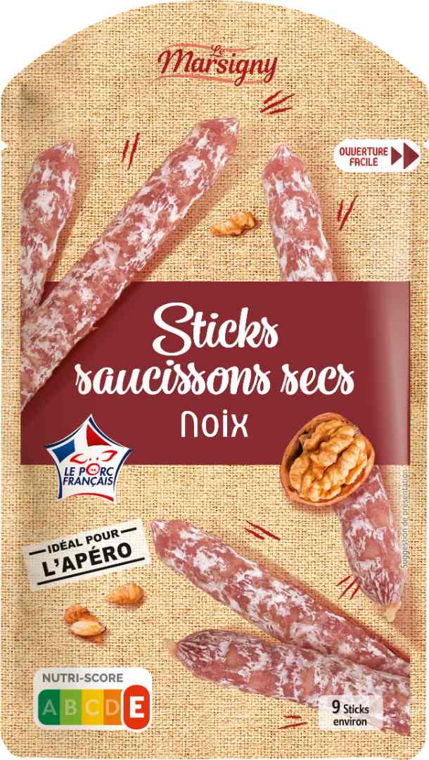 Stick saucisson sec aux noix 100g Le Marsigny® : photo du produit rappelé le 06/03/2024