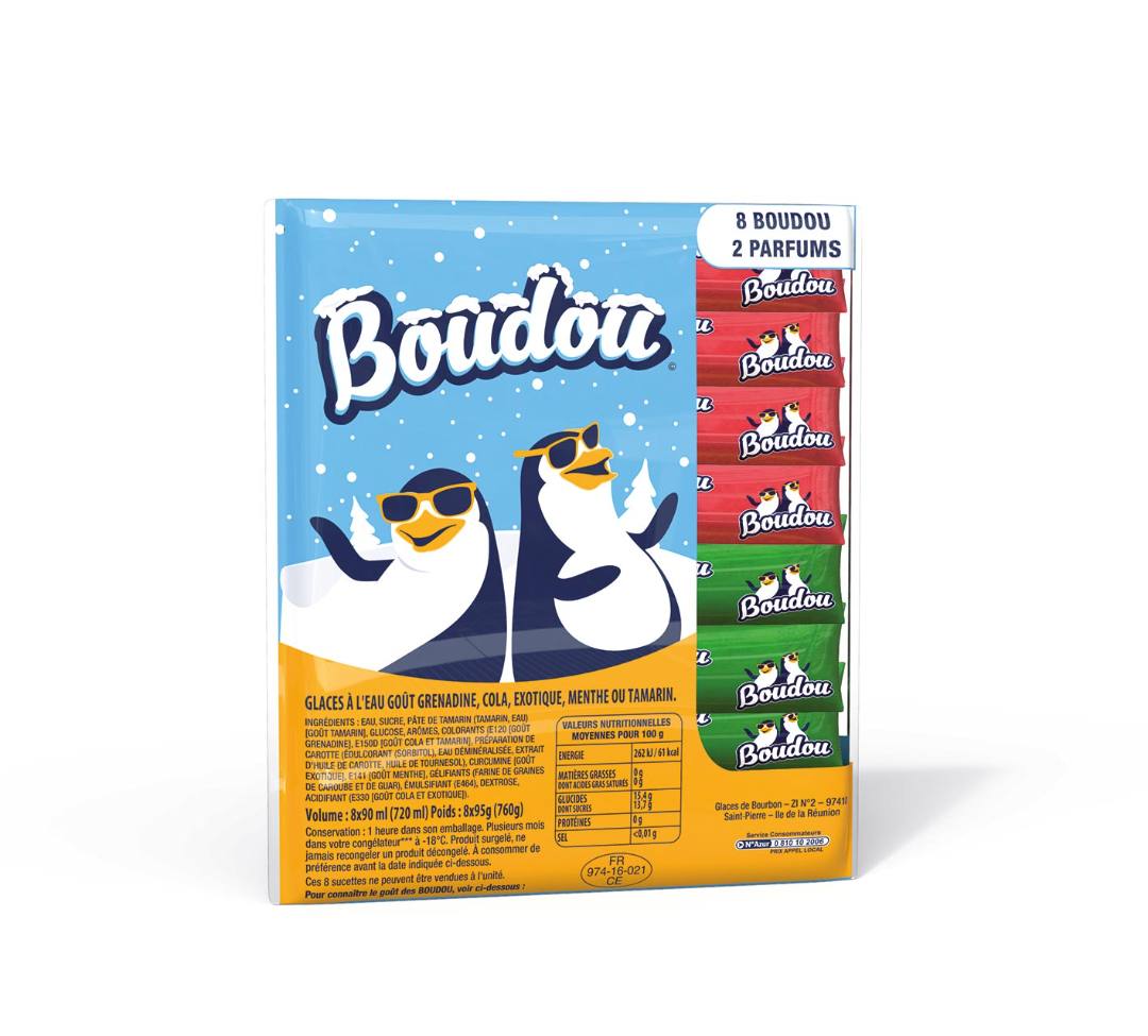 Sucettes a l'eau congelees / boudou multi parfums : photo du produit rappelé le 09/02/2022