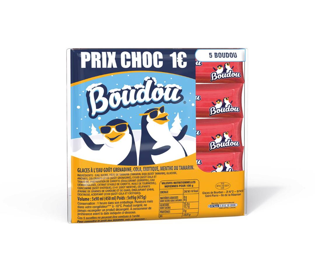 Sucettes a l'eau congelees / boudou multi parfums : photo du produit rappelé le 09/02/2022