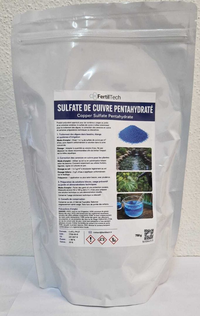 Sulfate de cuivre pentahydraté fertiltech : tous conditionnements : photo 2 sur 4 du produit rappelé le 03/09/2026
