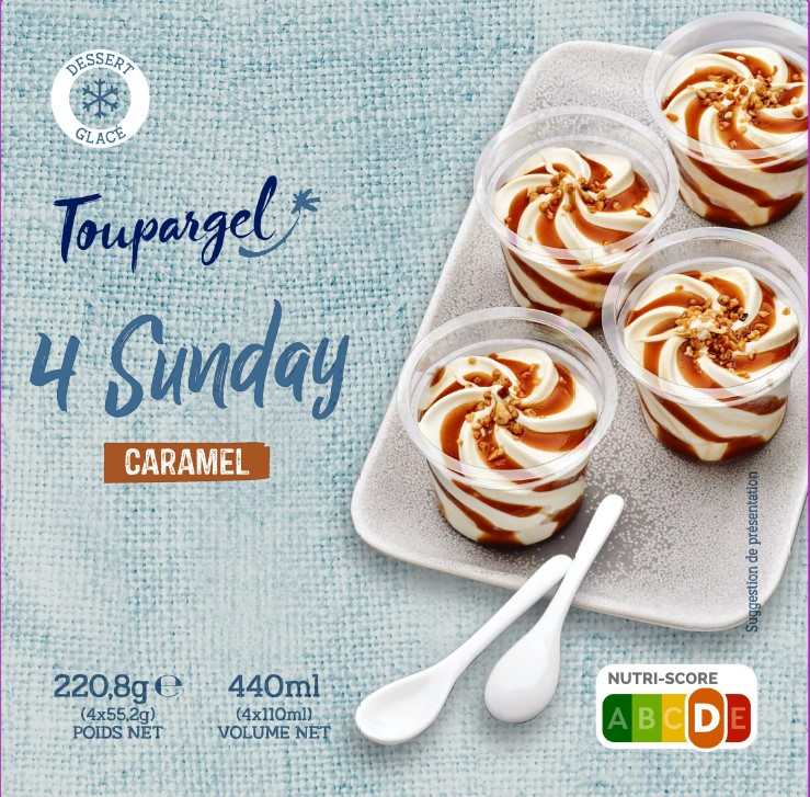 Sunday vanille caramel Toupargel : photo du produit rappelé le 23/02/2022