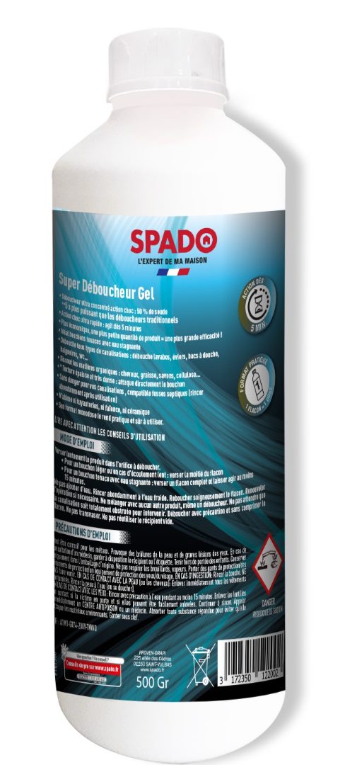 Super déboucheur gel Spado : photo 2 sur 2 du produit rappelé le 15/02/2024