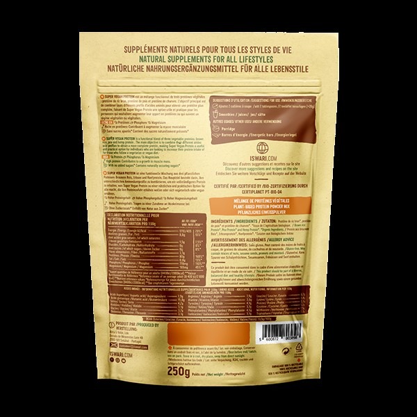 Super vegan protein bio 250g Iswari : photo 2 sur 2 du produit rappelé le 12/07/2024