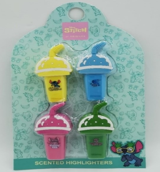 Surligneurs parfumés dtr stitch Primark : photo du produit rappelé le 07/03/2025