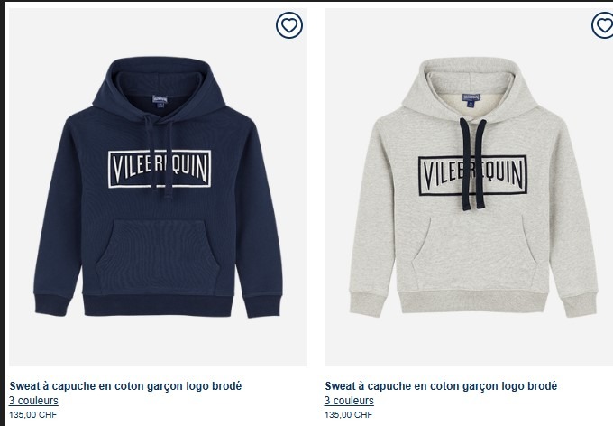 Sweat à capuche en coton garçon logo brodé Vilebrequin : photo du produit rappelé le 20/01/2025
