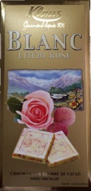 Tablette blanc litchi rose Klaus : photo du produit rappelé le 15/04/2021
