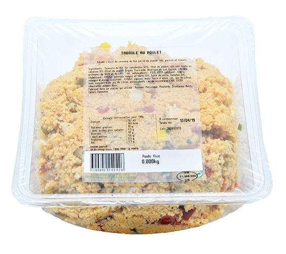 Taboule au poulet Alpha Restaur Distribution : photo du produit rappelé le 09/11/2023