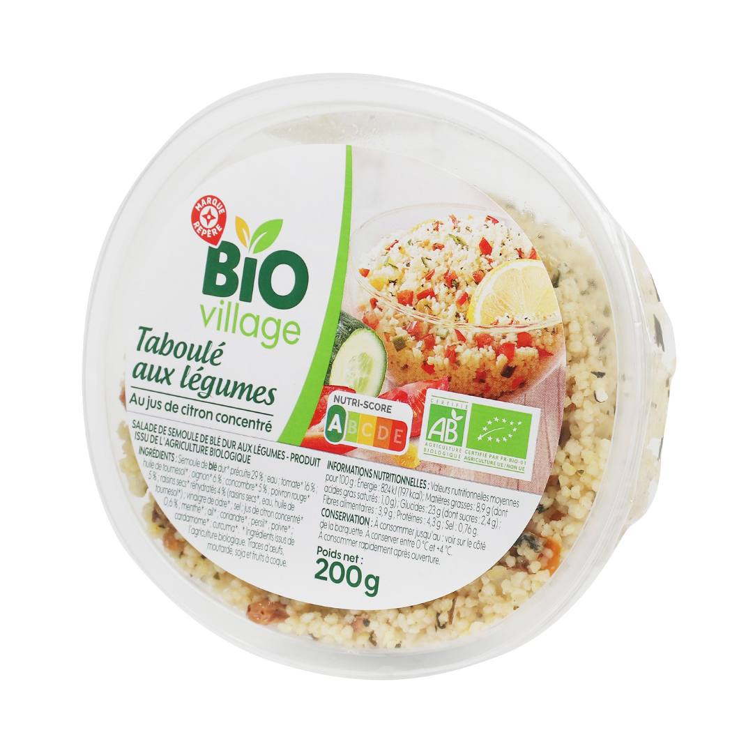 Taboule aux legumes 200g BIO Village : photo du produit rappelé le 02/11/2023