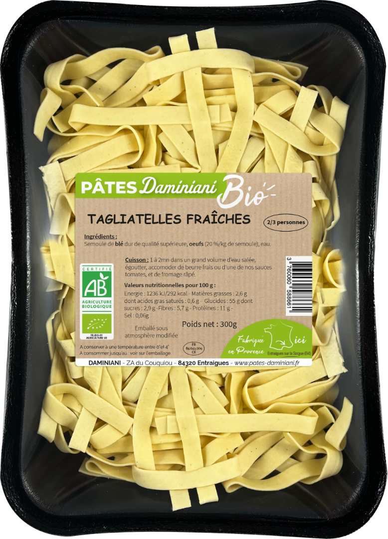 Tagliatelles fraiches aux oeufs bio Daminiani : photo du produit rappelé le 09/05/2025