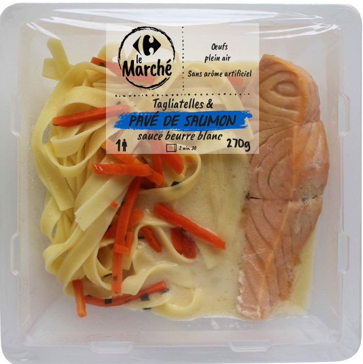 Tagliatelles & pave de saumon sauce beurre blanc Carrefour le Marche : photo du produit rappelé le 29/09/2025
