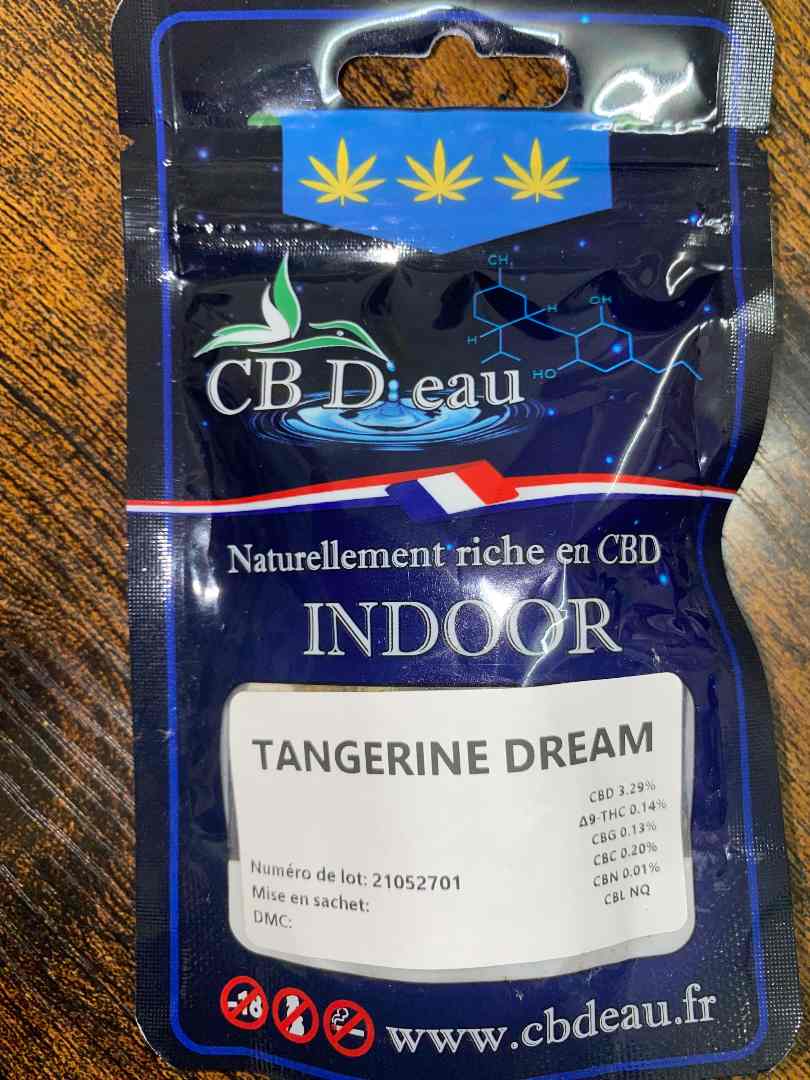 Tangerine dream indoor delta9 THC 0.14% CBD'eau : photo du produit rappelé le 16/10/2026