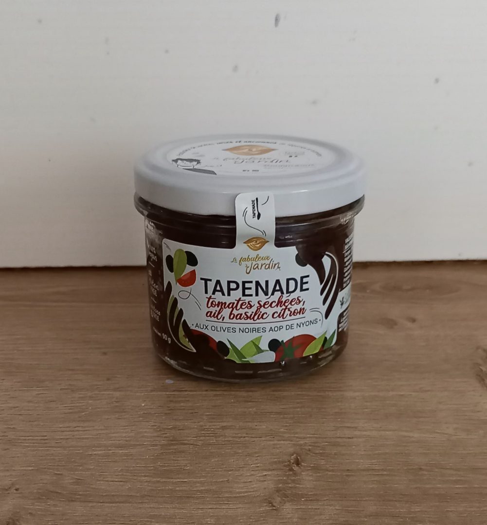 Tapenade olives noires tomates séchées, ail, basilic Le Fabuleux Jardin : photo du produit rappelé le 23/10/2024