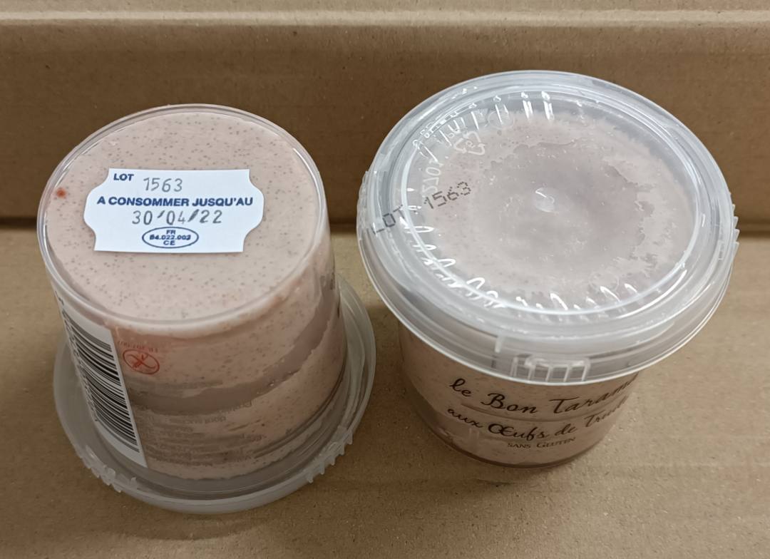 Tarama aux oeufs de truite La Saumonerie de Choisy : photo du produit rappelé le 27/04/2022