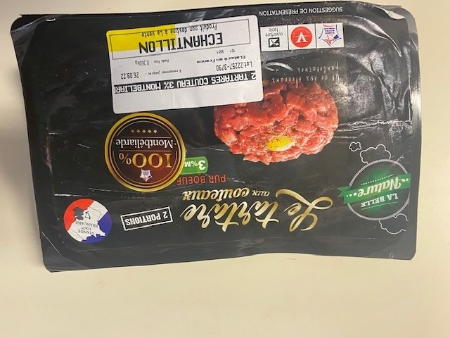 Tartare couteau montbéliard 3% 2x180g La Belle Nature : photo du produit rappelé le 21/09/2022