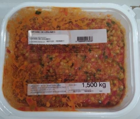 Tartare de légumes – 1,5 kg : photo du produit rappelé le 13/10/2021