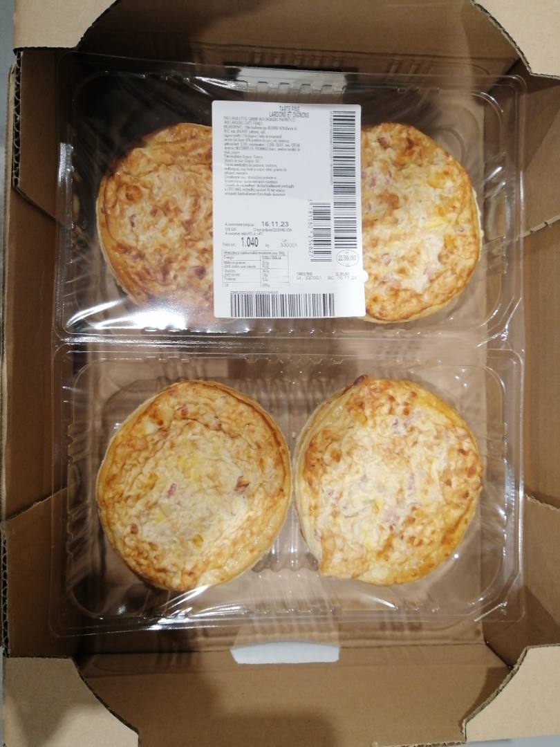 Tarte fine lardons et oignons : photo du produit rappelé le 03/11/2023