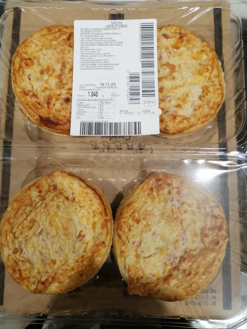 Tarte fine lardons et oignons : photo 2 sur 2 du produit rappelé le 03/11/2023