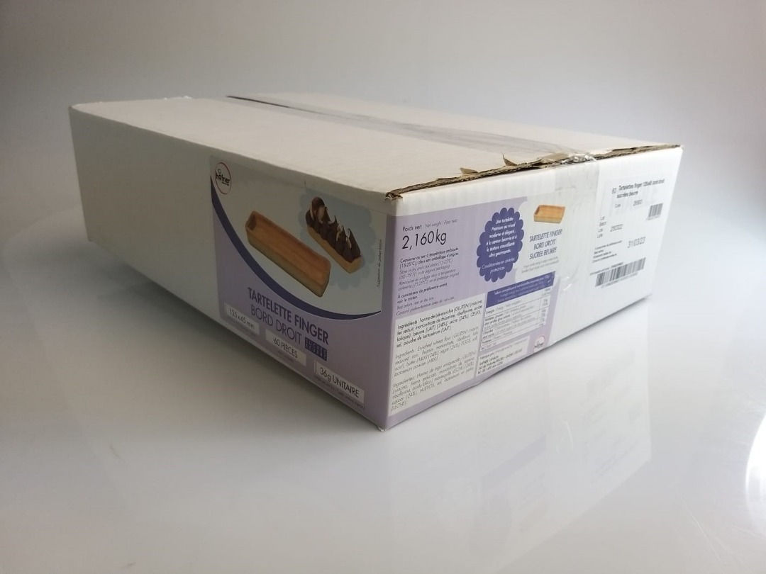 Tartelettes finger 125x45 bord droit sucrées beurre Hafner : photo 2 sur 2 du produit rappelé le 09/06/2022